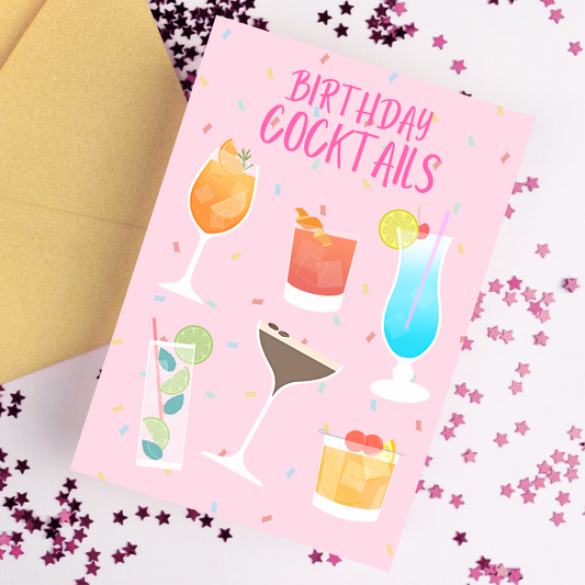 Birthday Cocktails Card