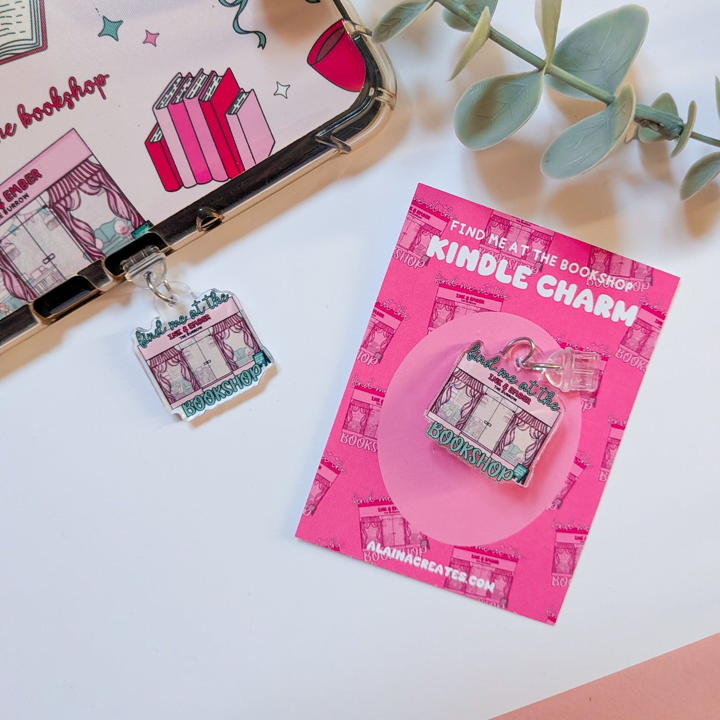 Find Me At The Bookshop 2.0 Kindle Charm