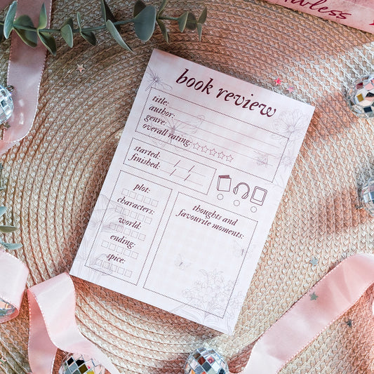 Cottagecore Book Review A6 Notepad