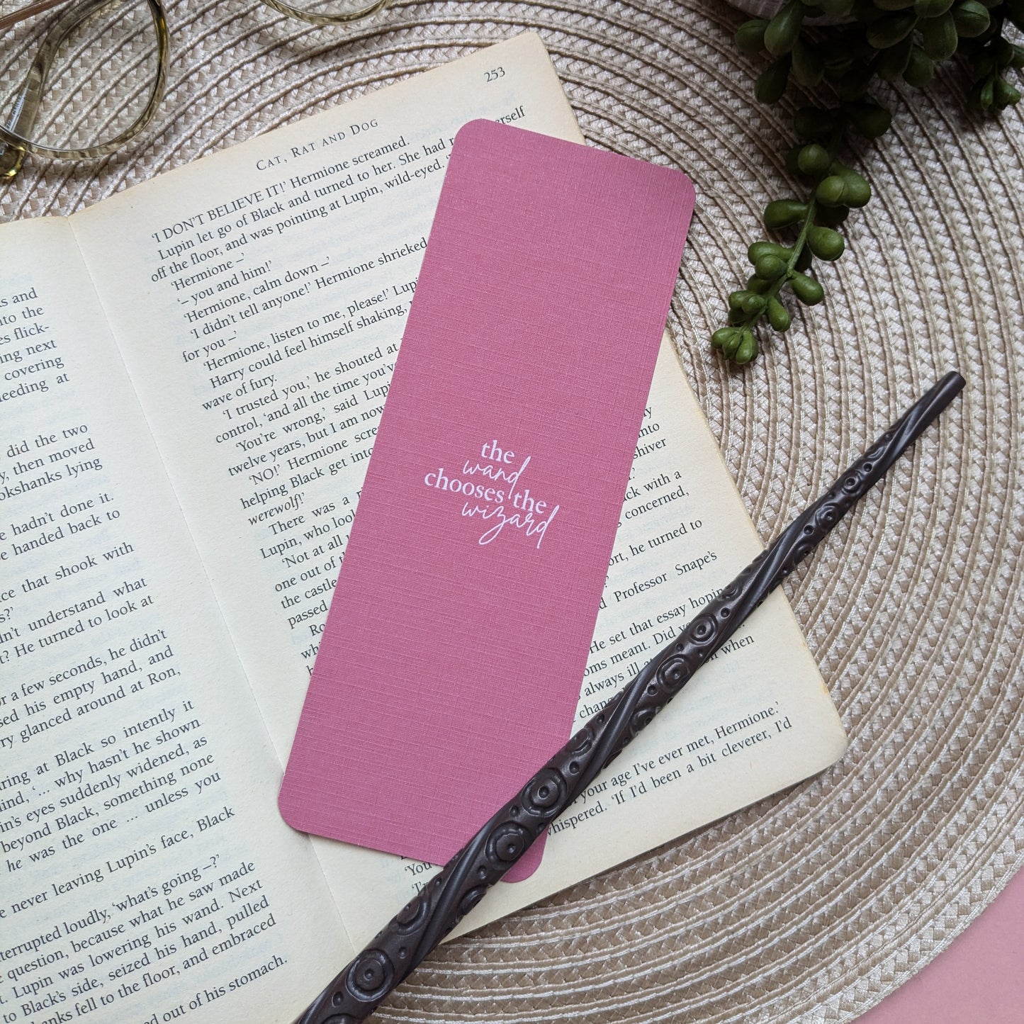 The Wand Chooses The Wizard Linen Card Bookmark