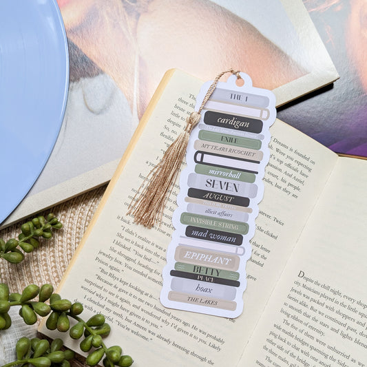 Taylor Swift Folklore Book Stack Bookmark With Tassel