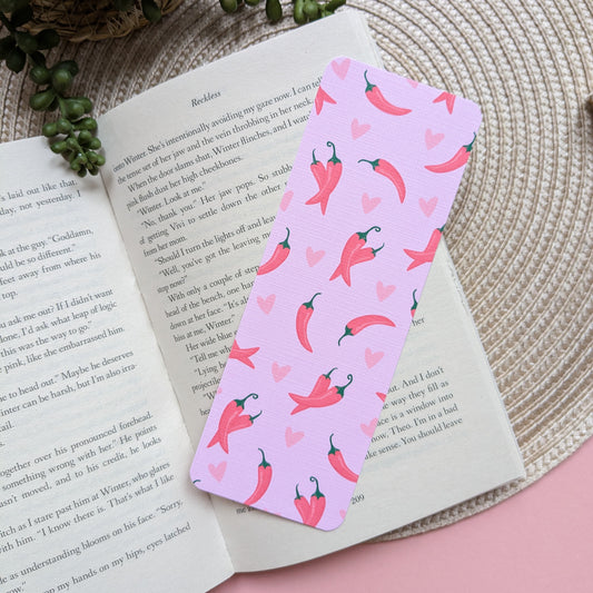 Cute Chillies Linen Card Bookmark