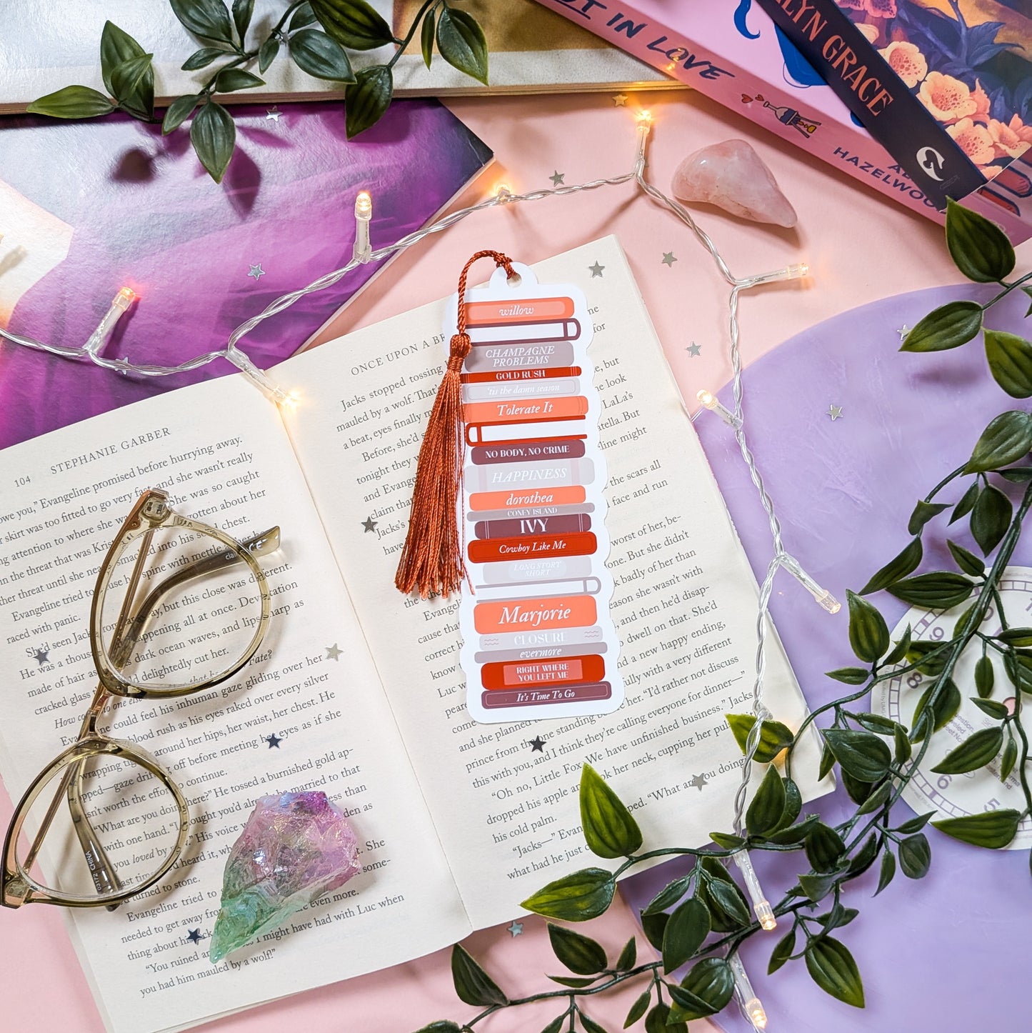 Taylor Swift Evermore Book Stack Bookmark With Tassel