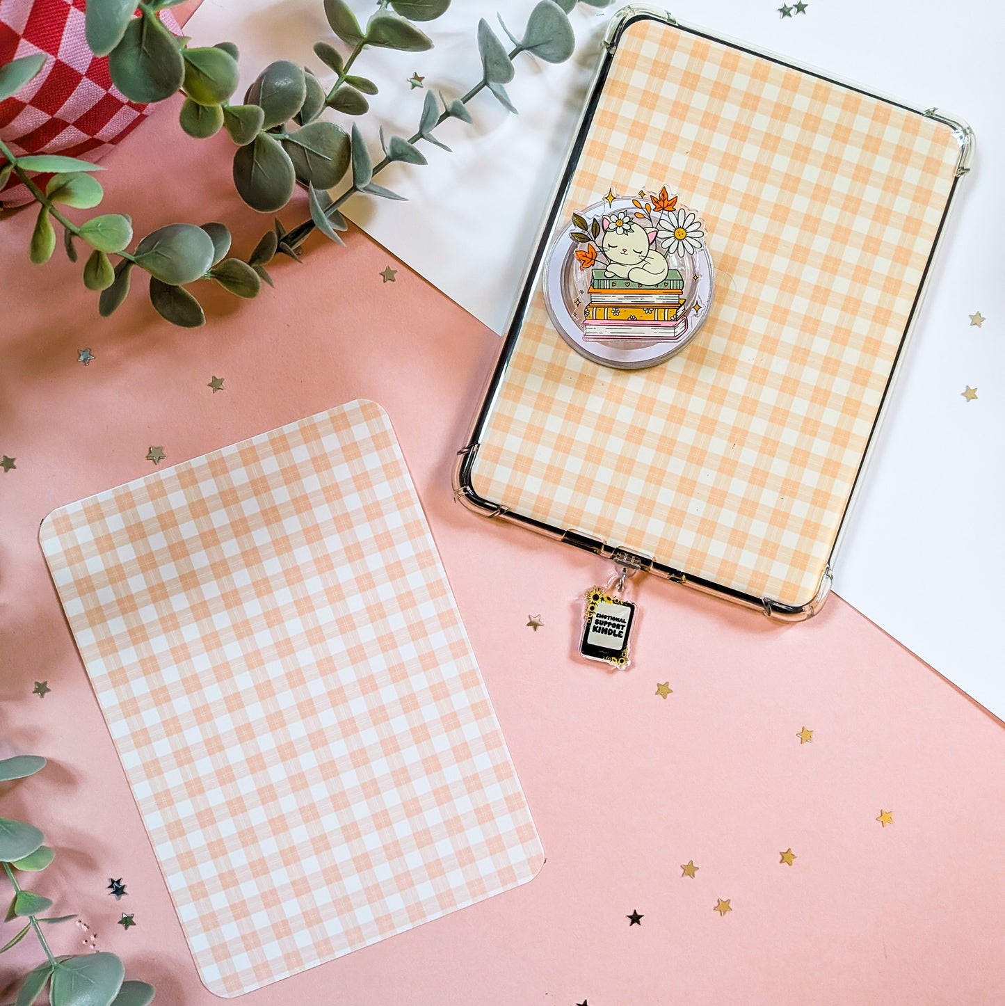 Orange Gingham Kindle Insert