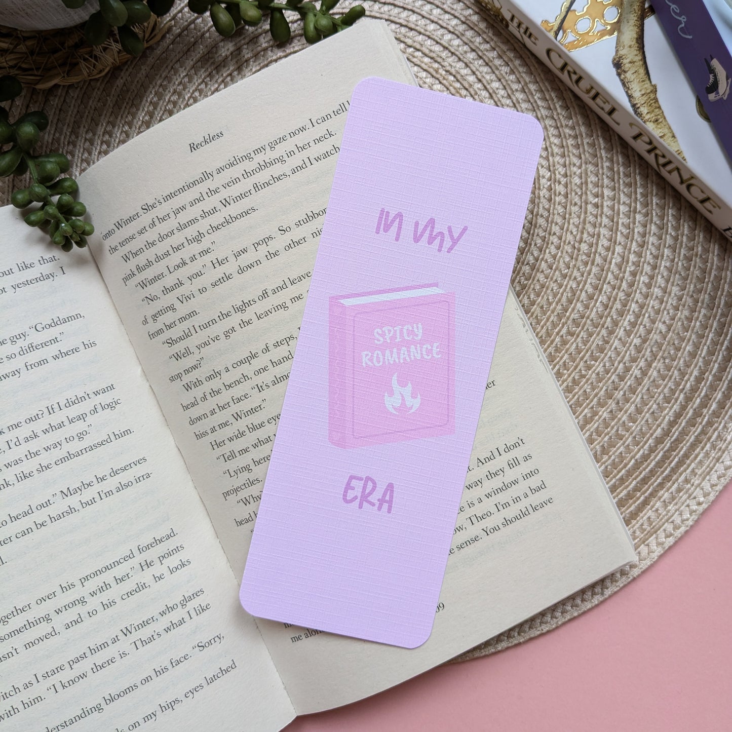 In My Spicy Romance Era Linen Card Bookmark