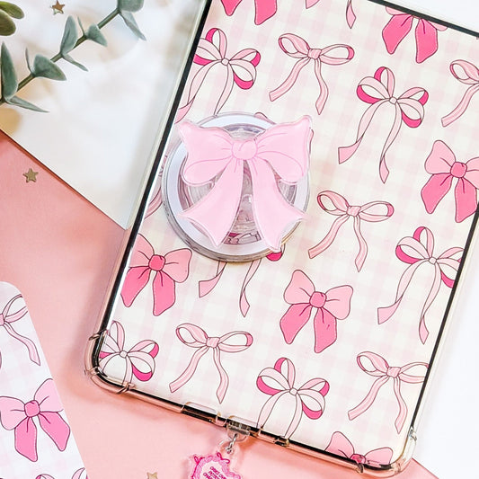 Pink bow Magnetic Kindle/Phone Grip