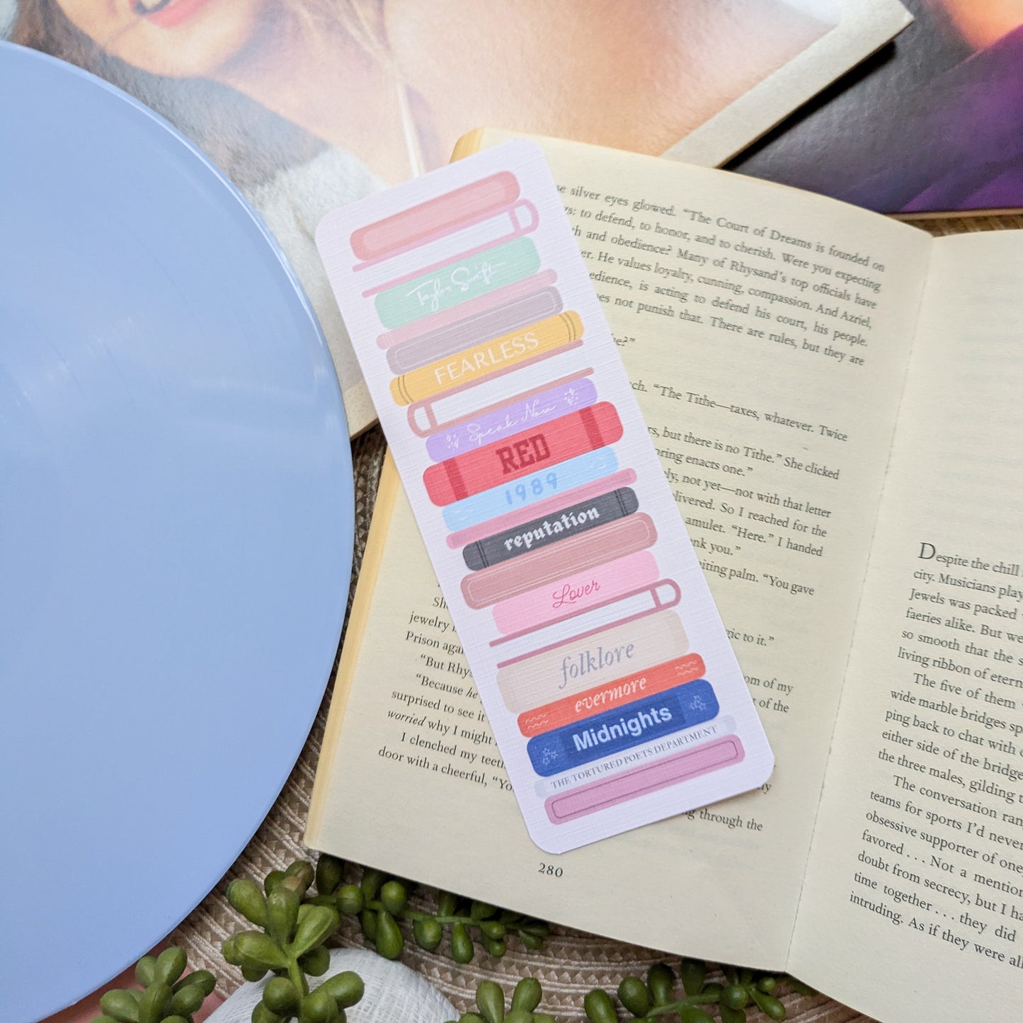 Taylor Swift Eras Bookstack Linen Card Bookmark