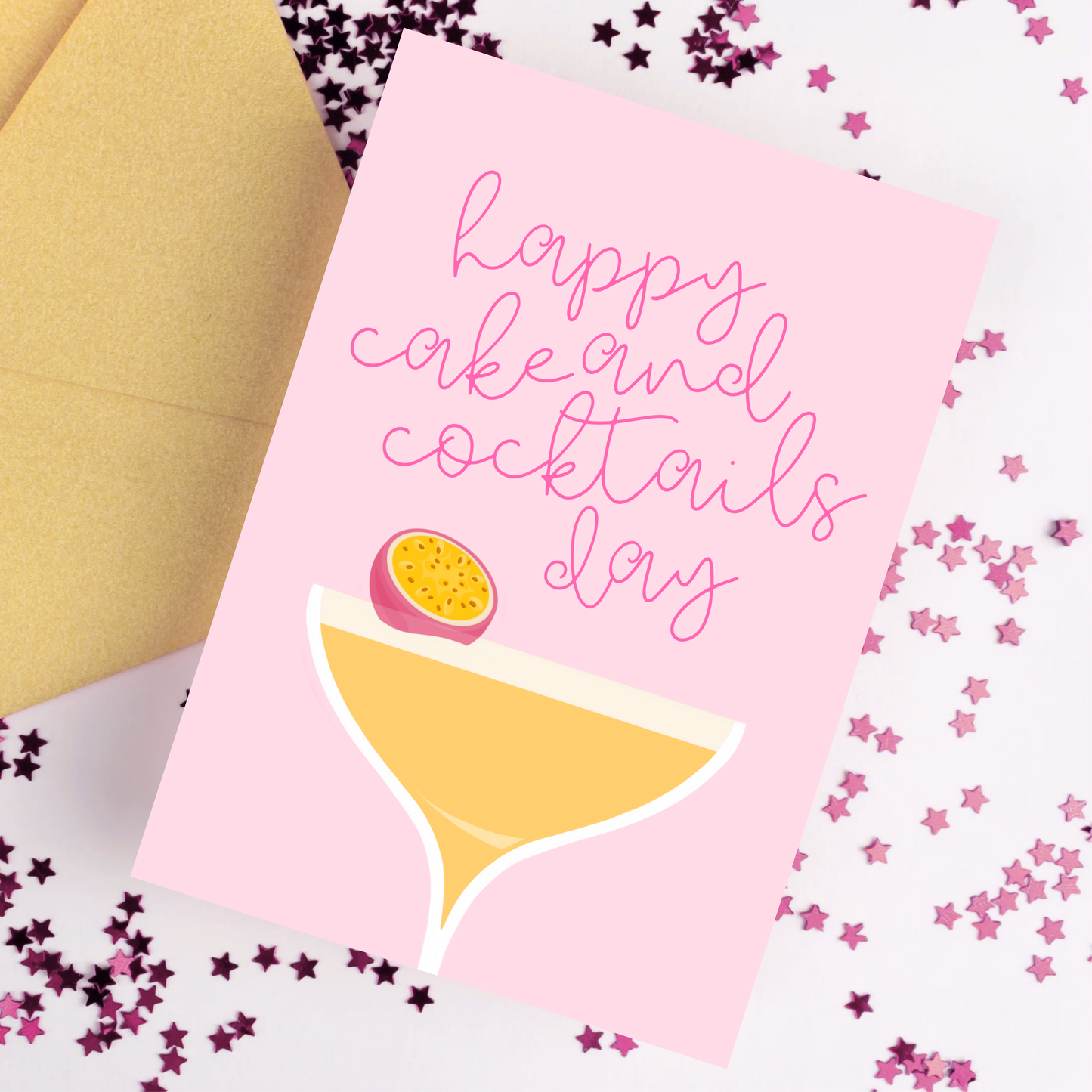 Happy Cake and Cocktails Day Birthday Card