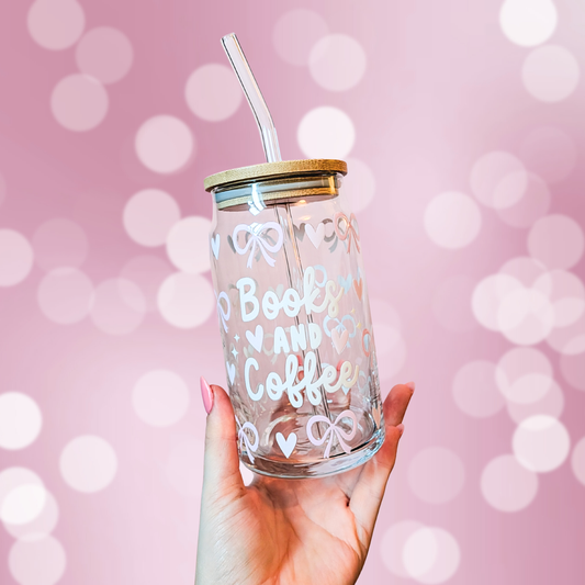 Books And Coffee Glass Can Cup