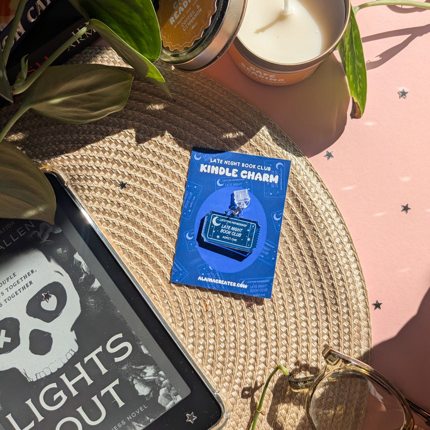 Late Night Book Club Kindle Charm