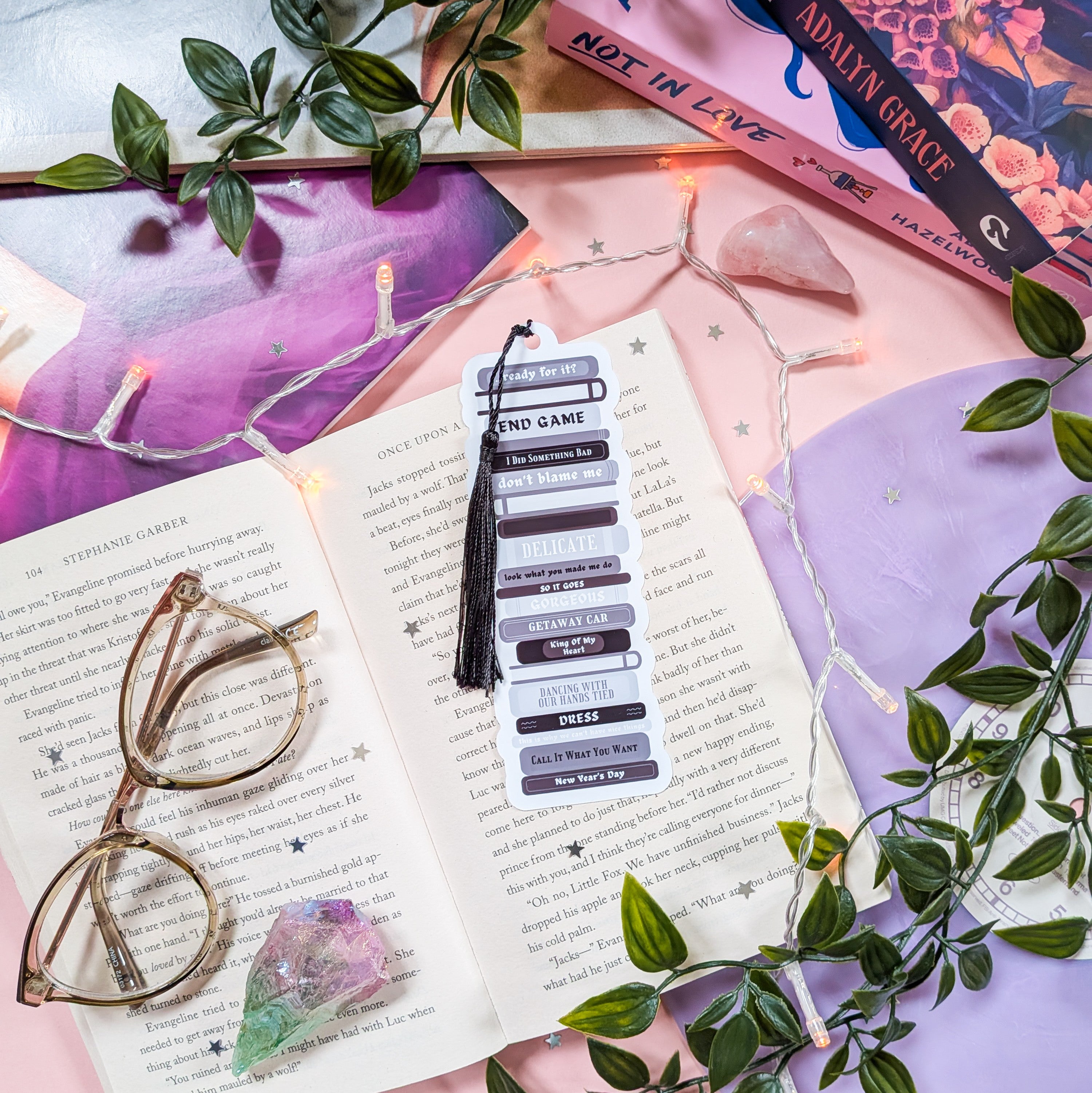 Taylor Swift Reputation Book Stack Bookmark With Tassel – alainacreates