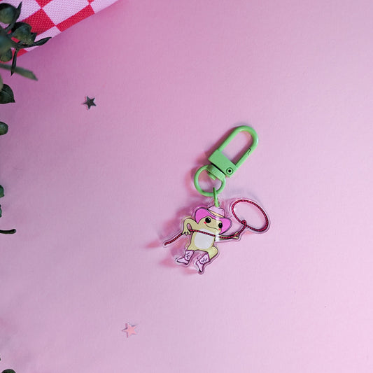 Cowboy Frog Acrylic Keychain
