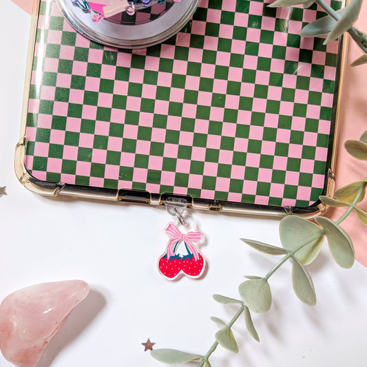 Coquette Strawberry Bow Kindle Charm