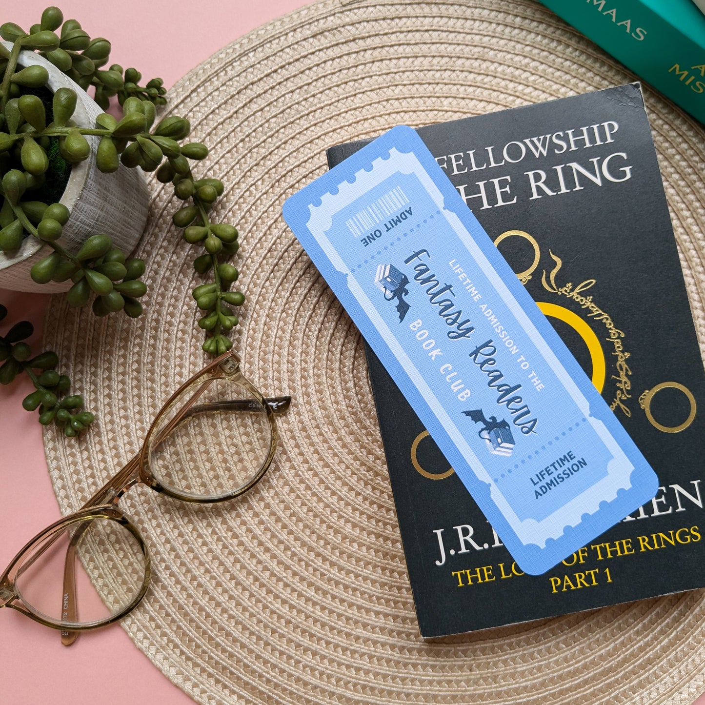 Fantasy Readers Book Club Linen Card Bookmark