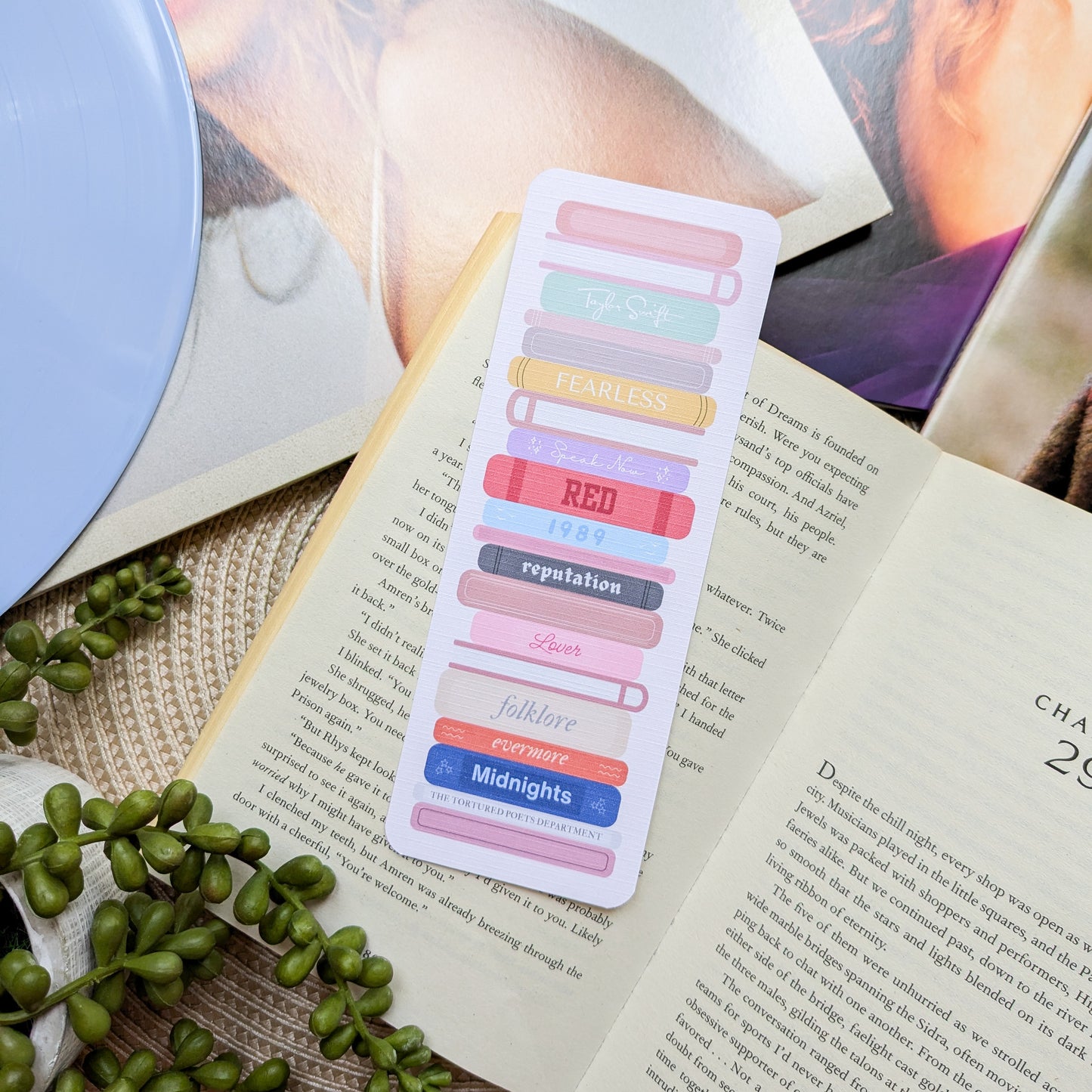 Taylor Swift Eras Bookstack Linen Card Bookmark