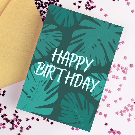 Happy Birthday Monstera Card