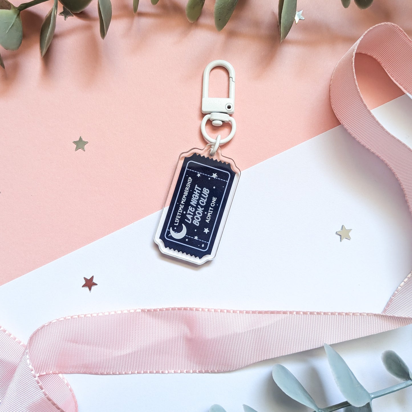 Late Night Book Club Acrylic Keychain