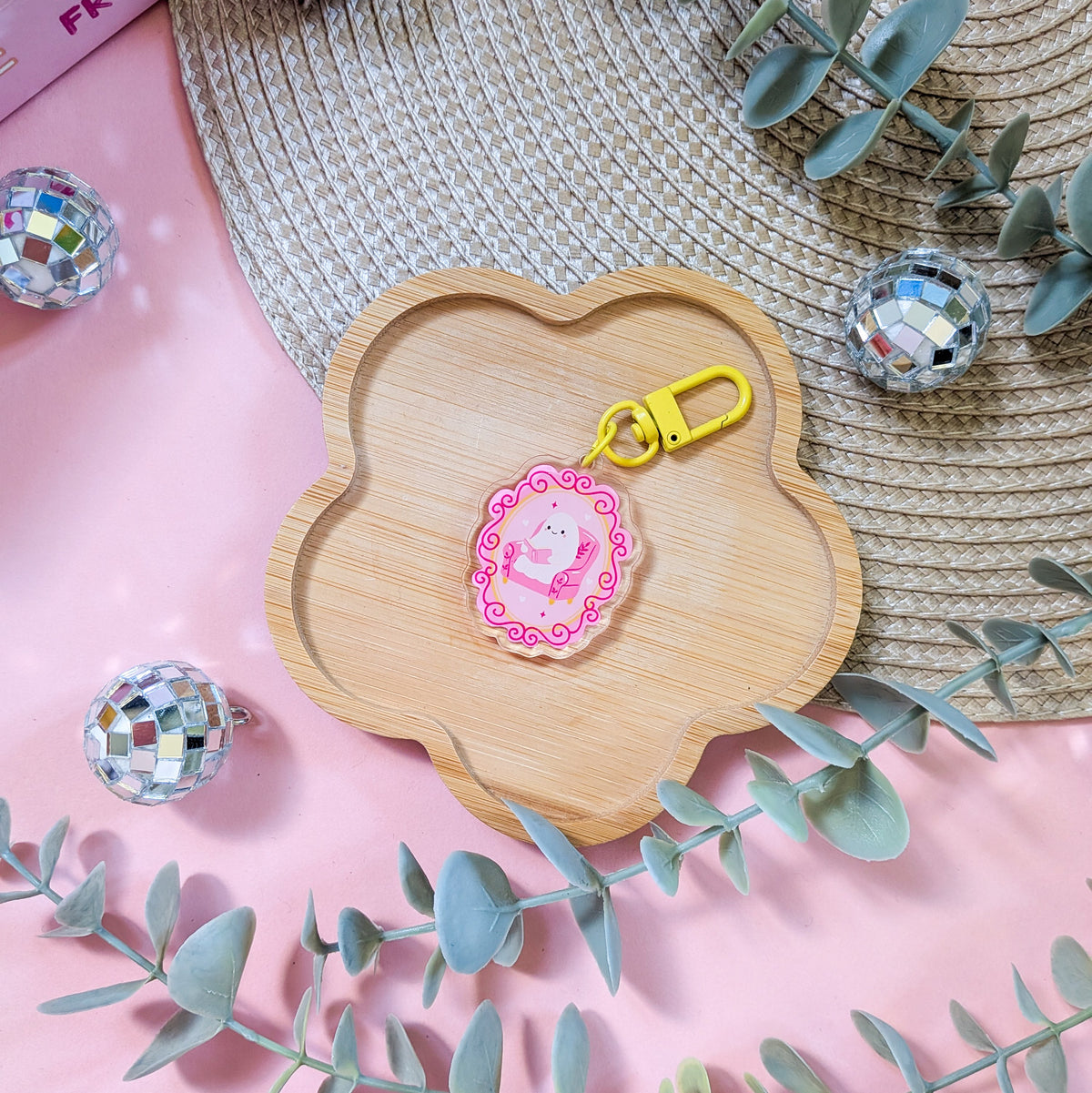 Bookish Ghostie Acrylic Keychain