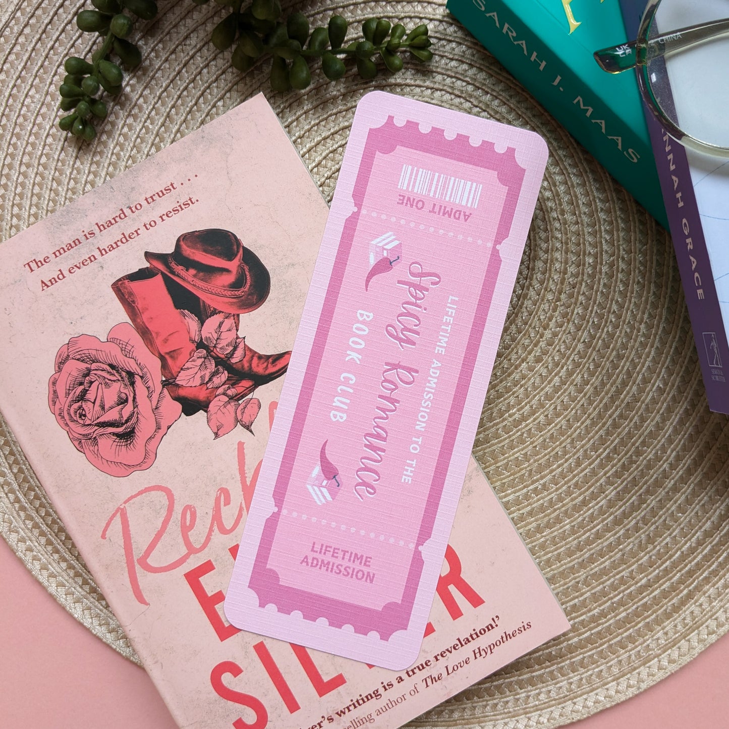 Spicy Romance Book Club Linen Card Bookmark