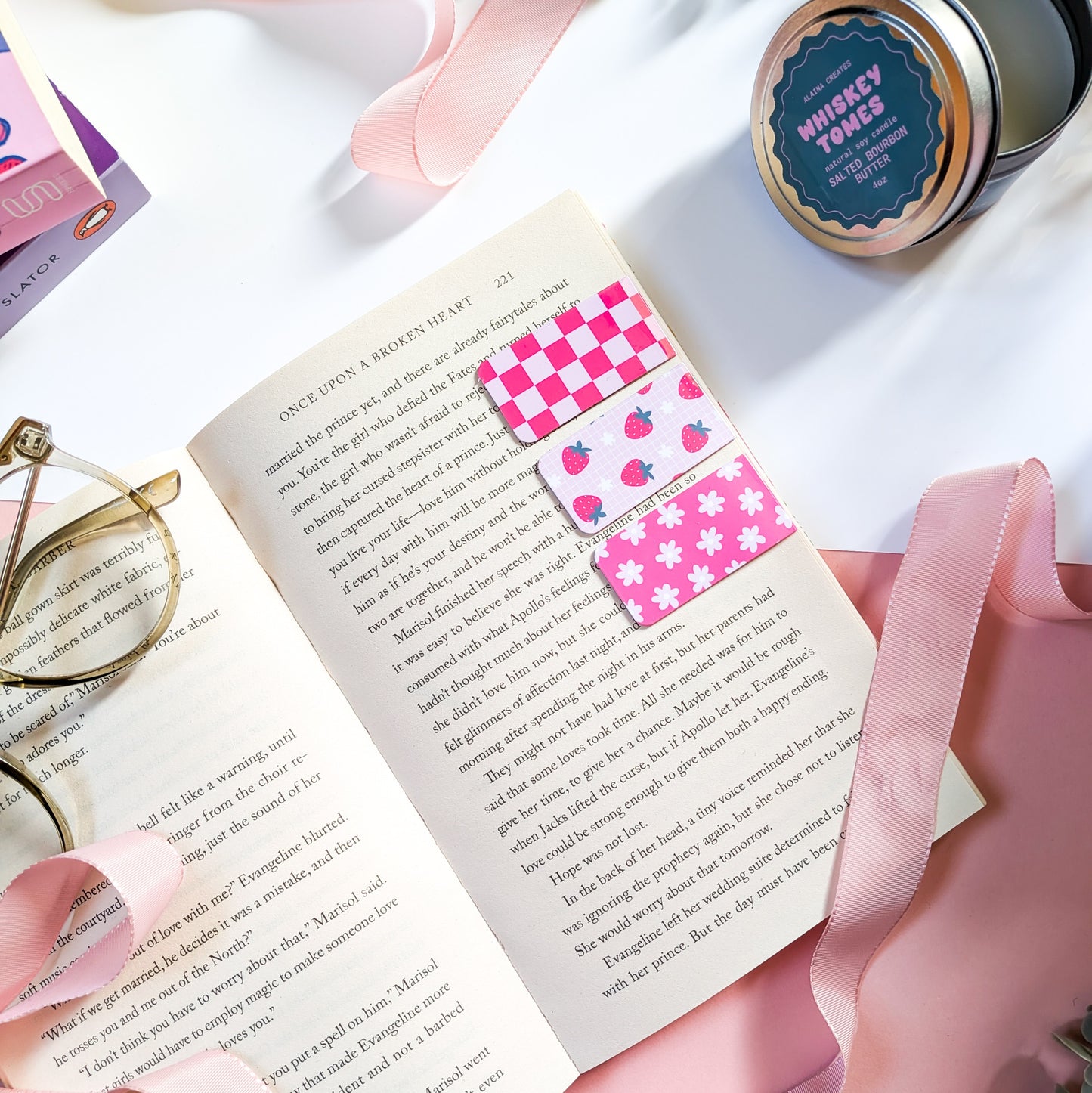 Cute Pink Magnetic Page Markers