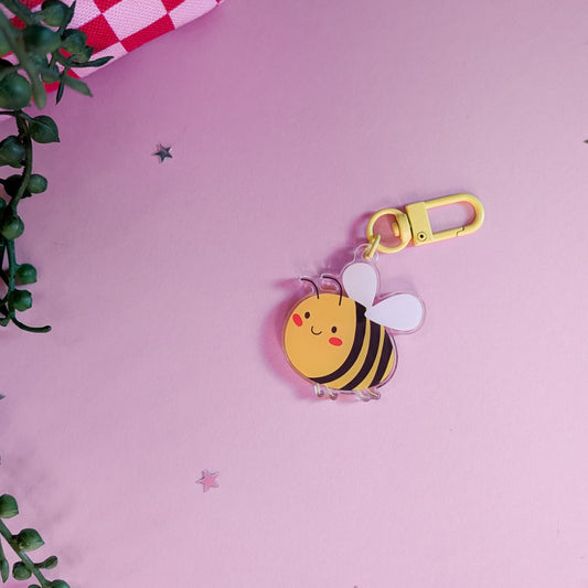 Cute Bee Acrylic Keychain