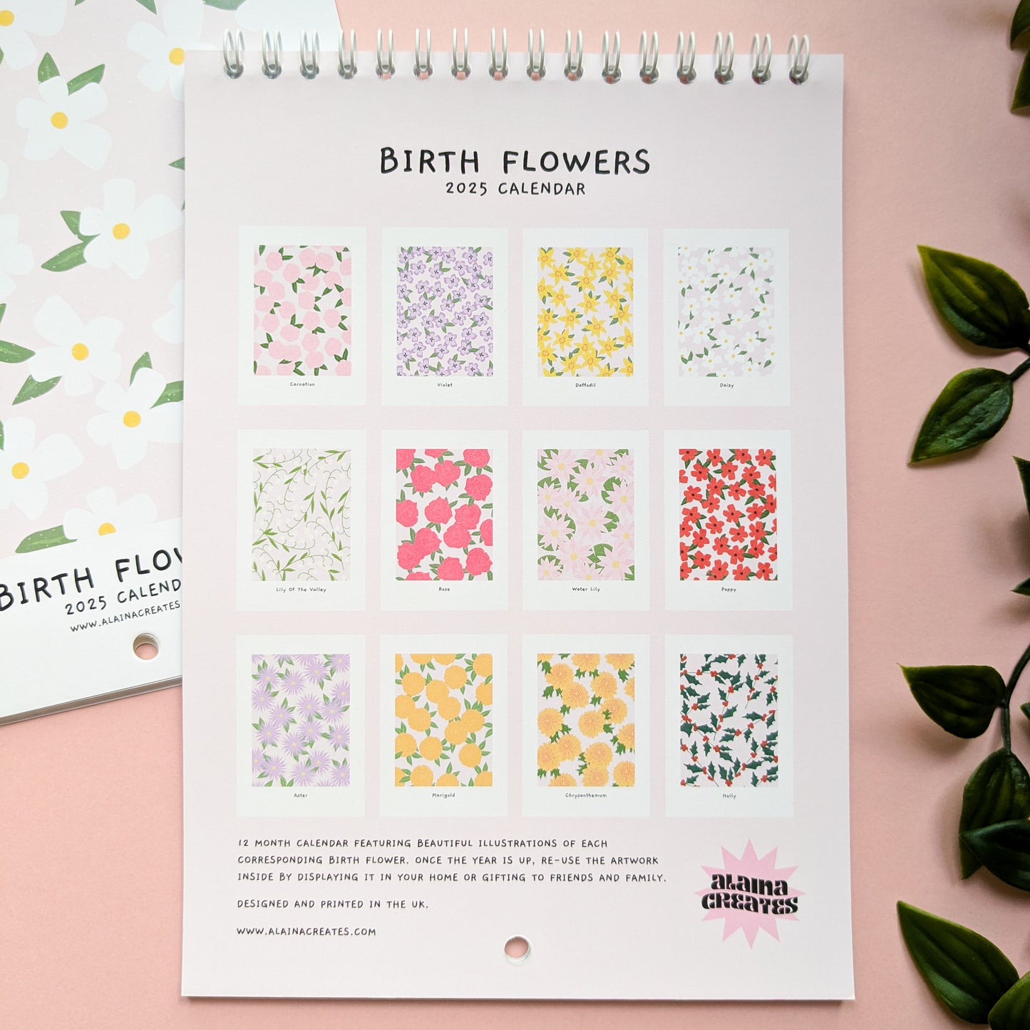 Birth Flower 2025 Calendar