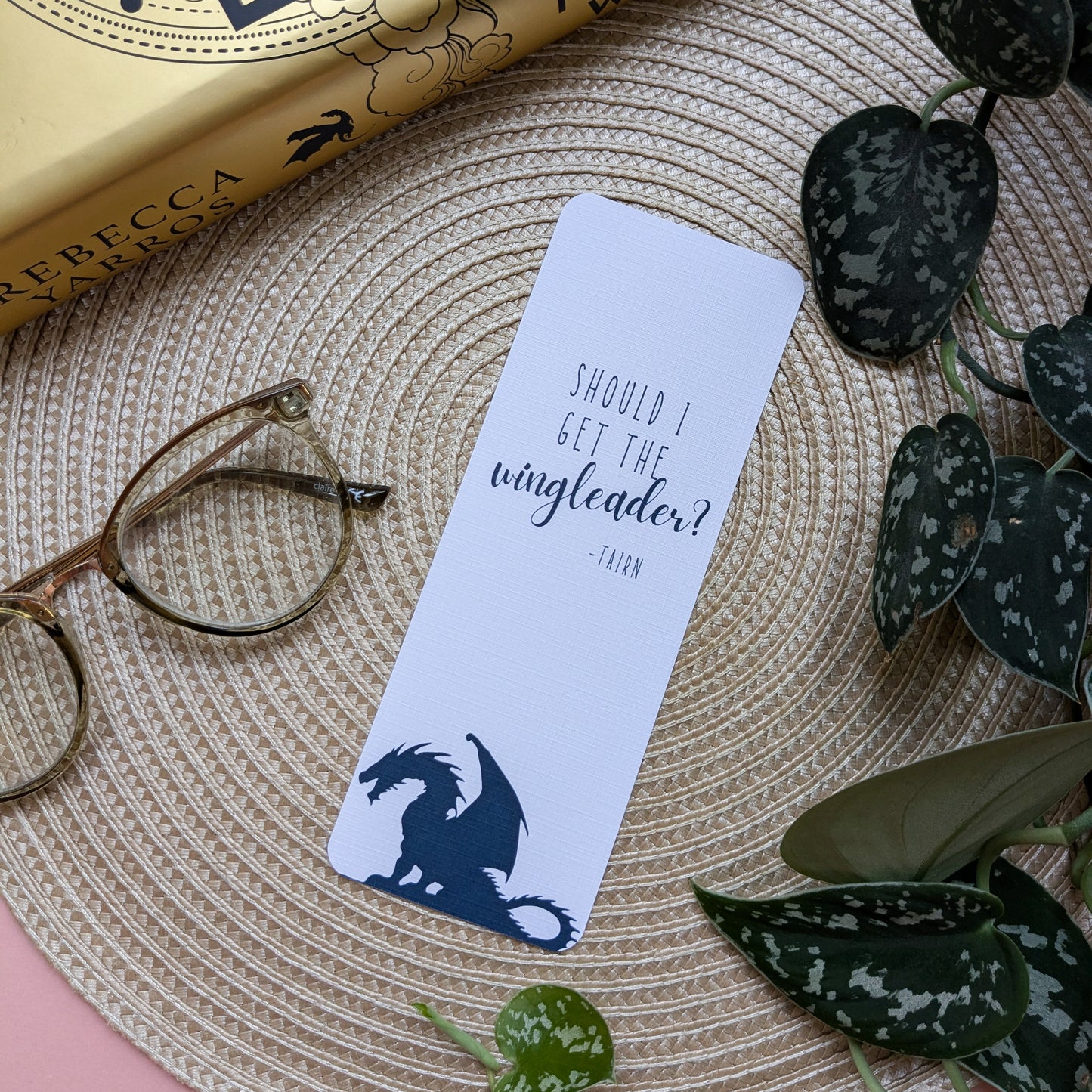 'Should I Get The Wingleader?' Fourth Wing Linen Card Bookmark