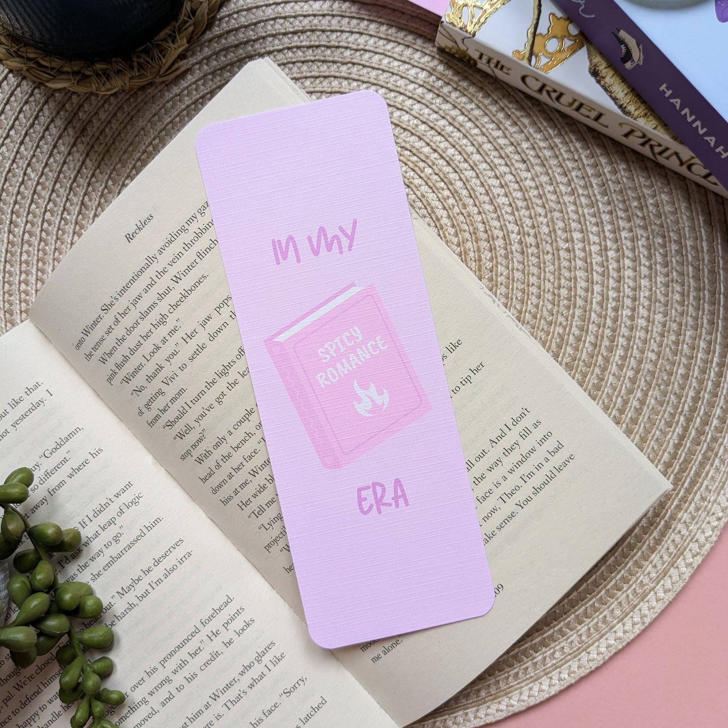 In My Spicy Romance Era Linen Card Bookmark