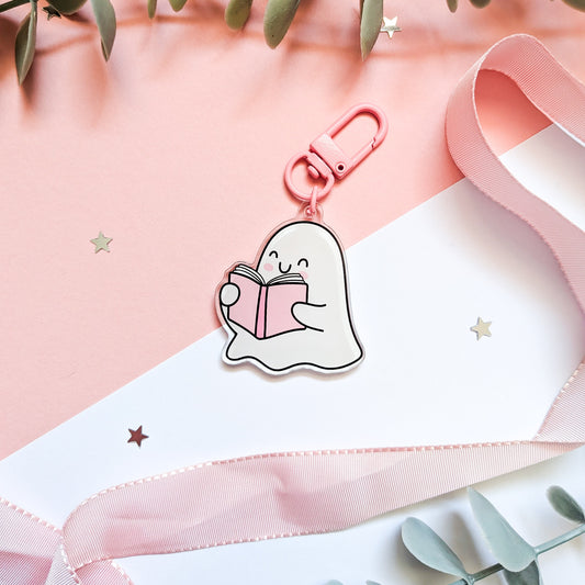Bookish Ghostie Acrylic Keychain
