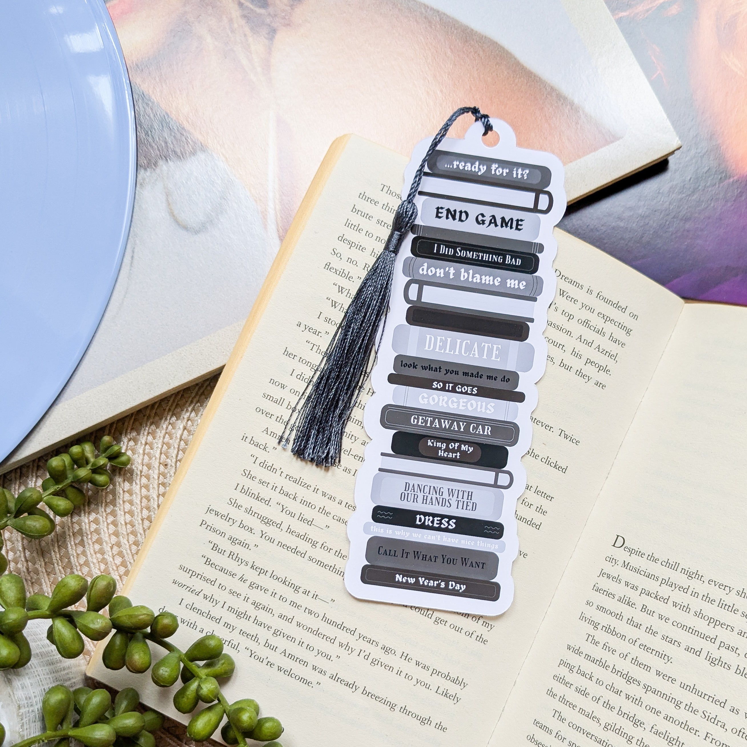 Taylor Swift Reputation Book Stack Bookmark With Tassel – alainacreates