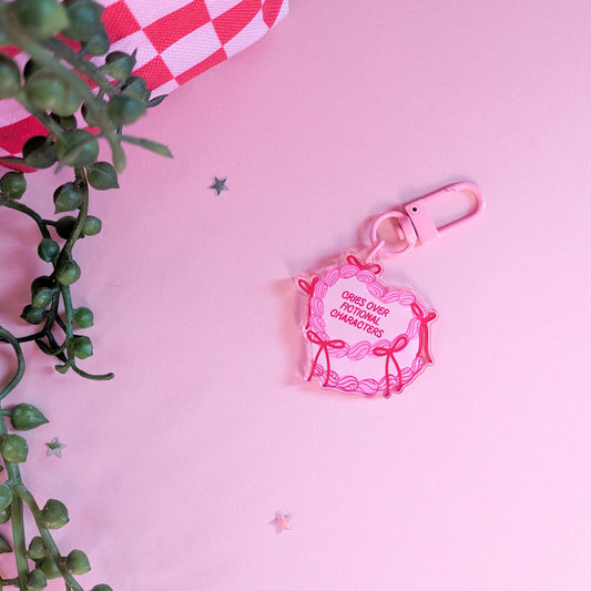 Cries Over Fictional Characters Cake Acrylic Keychain