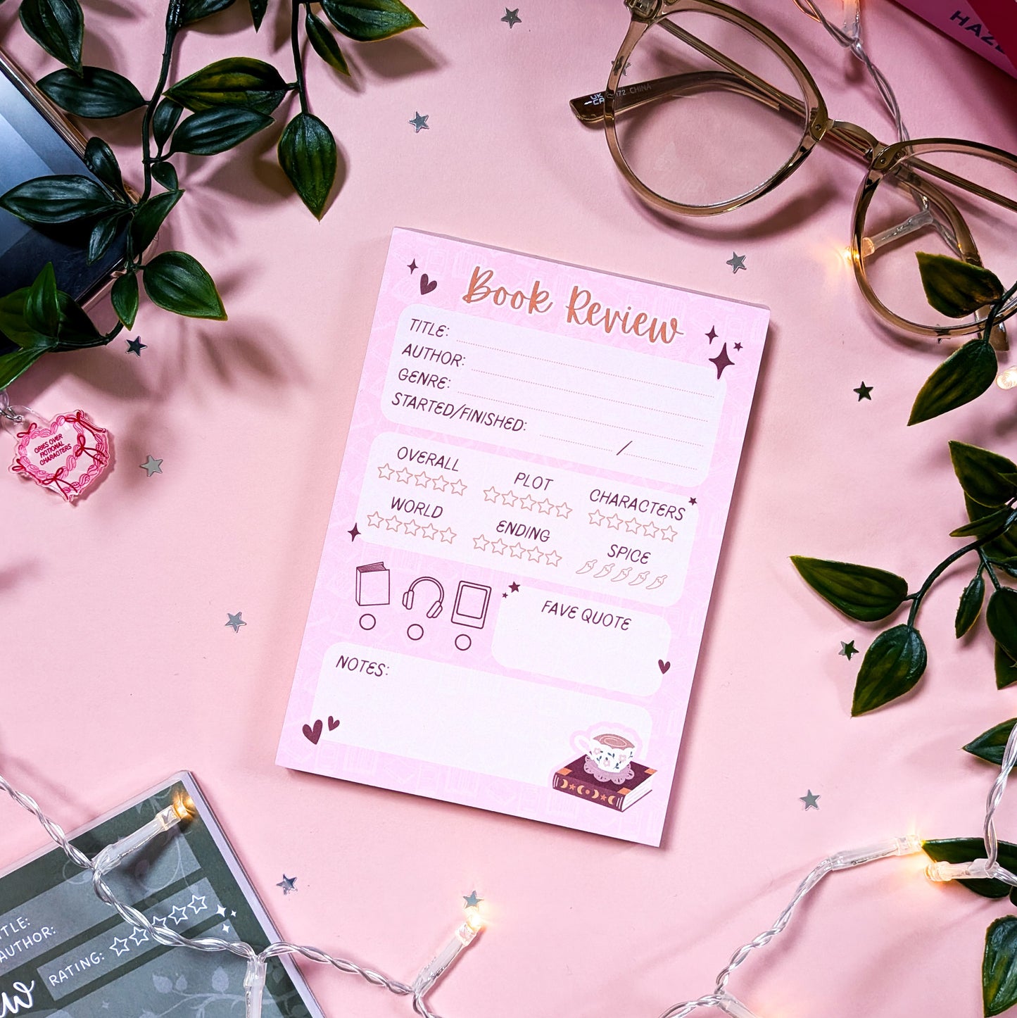 Pink Book Review A6 Notepad