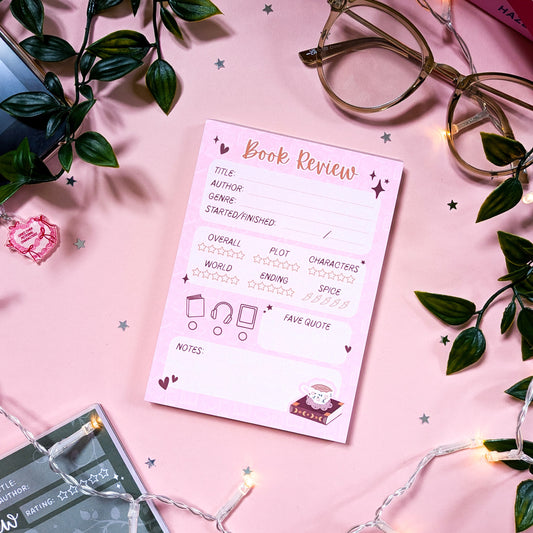 Pink Book Review A6 Notepad
