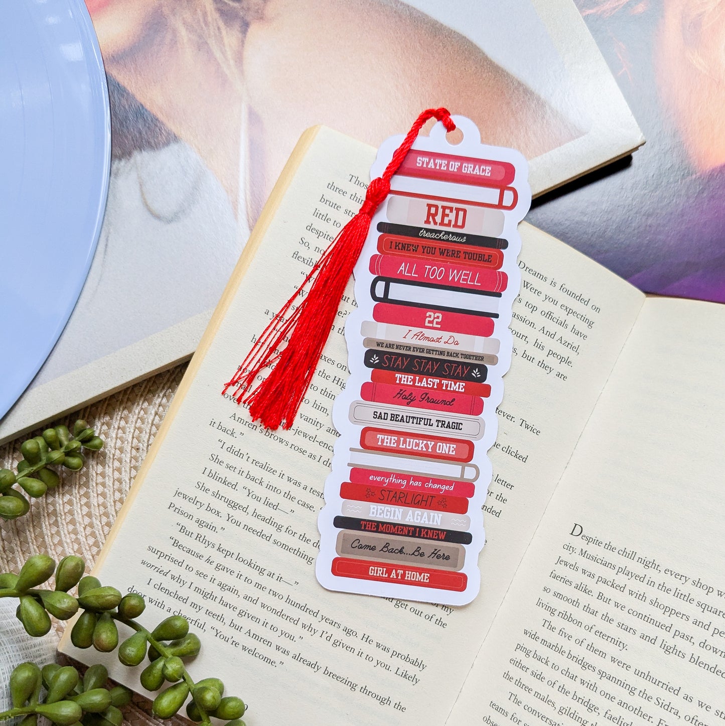 Taylor Swift Red Book Stack Bookmark With Tassel