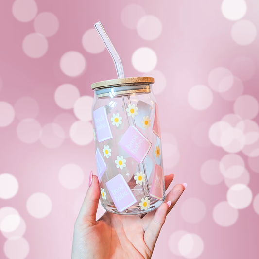 Book Babe Glass Can Cup