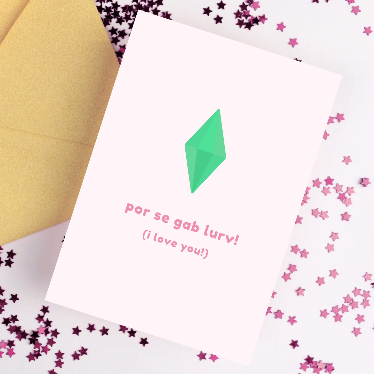 Por Se Gab Lurv (I Love You) Simlish Card