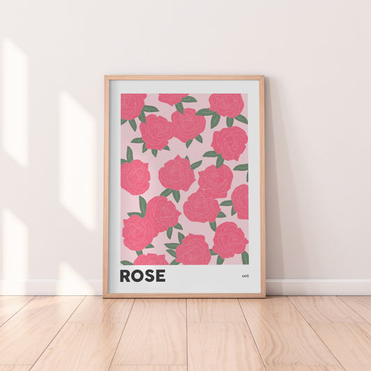 Rose June Birth Flower Print