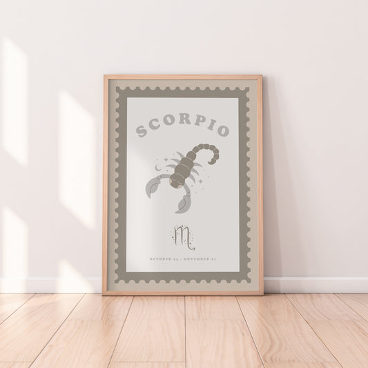 Cute Children's Scorpio Zodiac Print