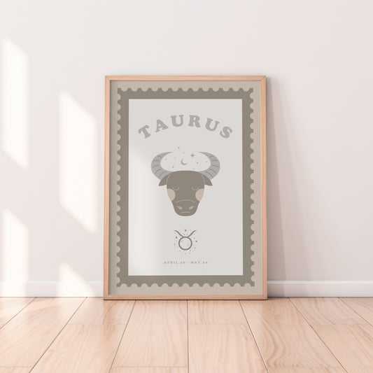 Cute Children's Taurus Zodiac Print
