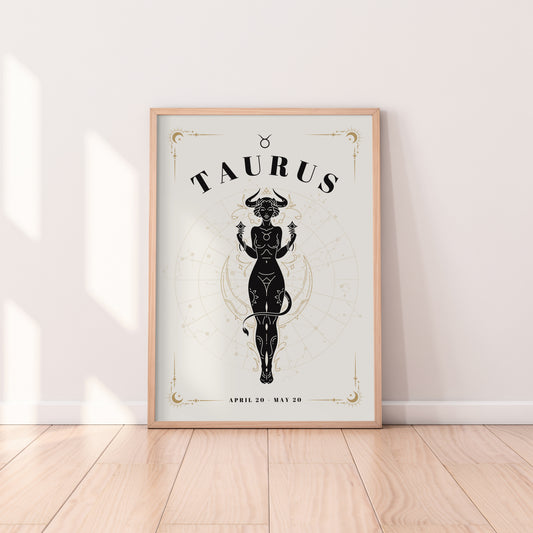 Celestial Woman Taurus Zodiac Print