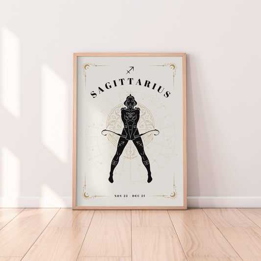 Celestial Woman Sagittarius Zodiac Print