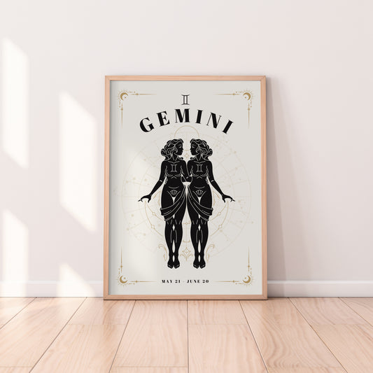 Celestial Woman Gemini Zodiac Print