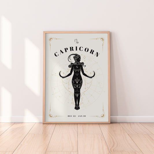 Celestial Woman Capricorn Zodiac Print