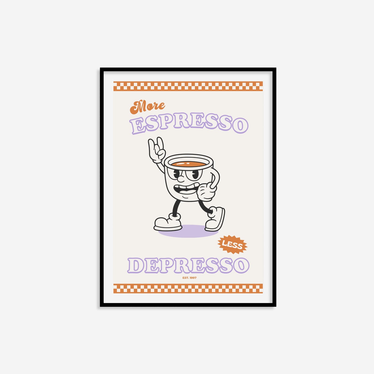 Retro More Espresso Less Depresso Print