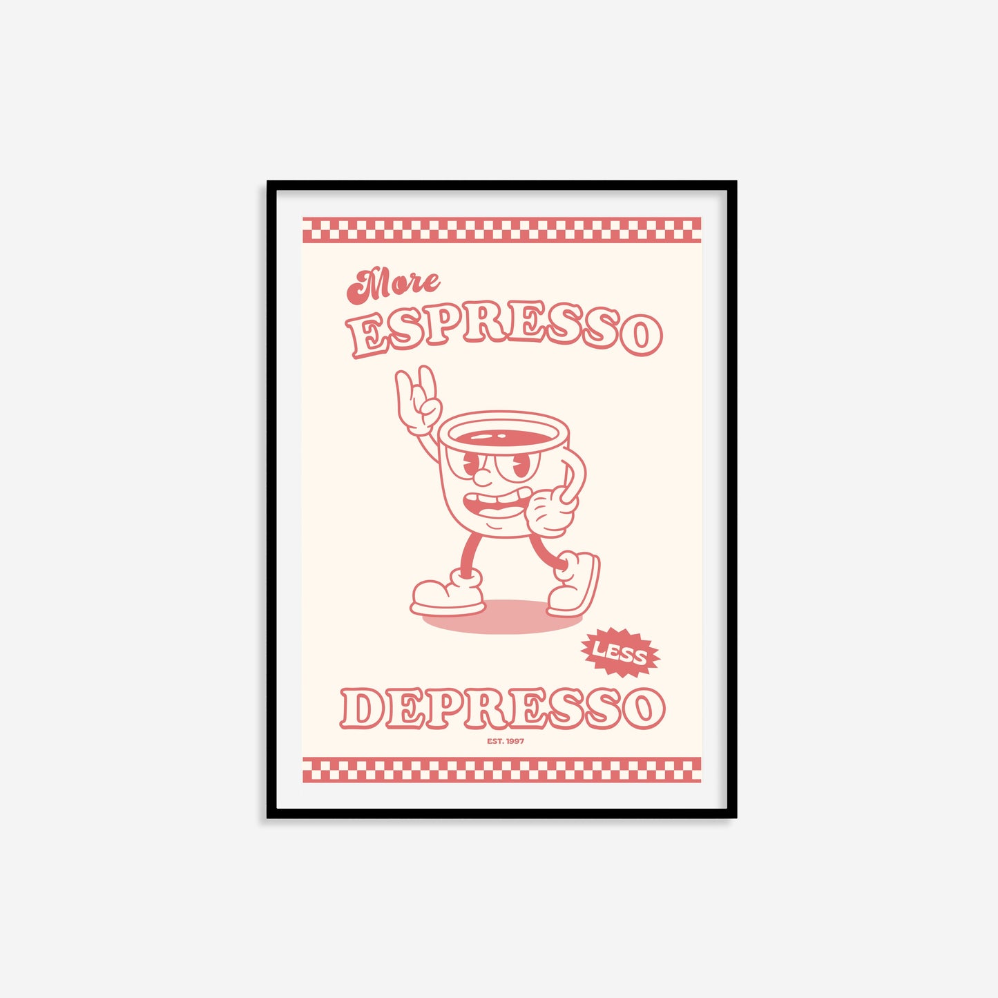 Retro More Espresso Less Depresso Print