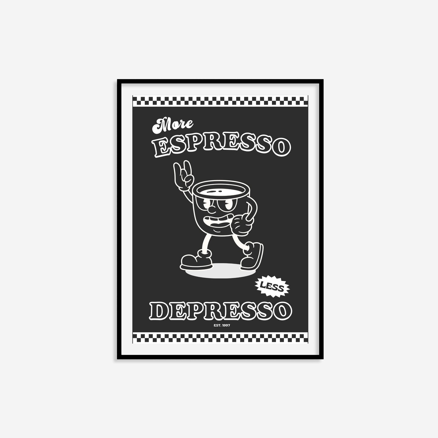 Retro More Espresso Less Depresso Print