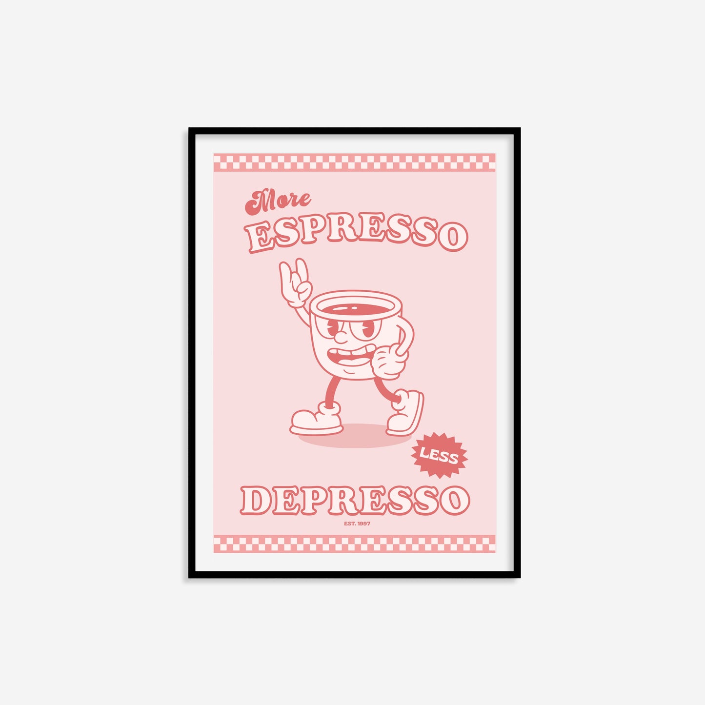 Retro More Espresso Less Depresso Print