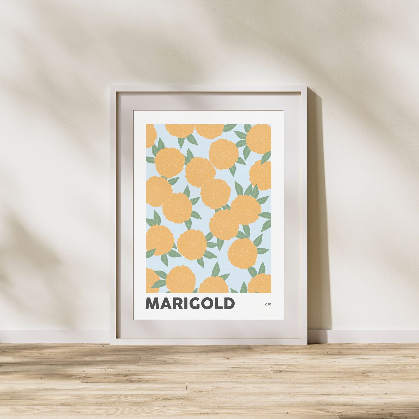 Marigold October Birth Flower Print