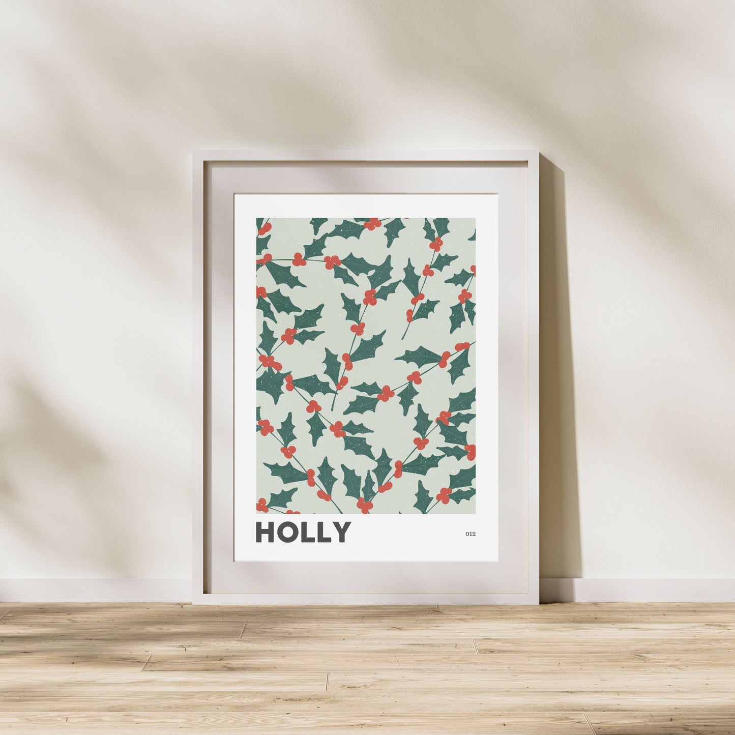 Holly December Birth Flower Print