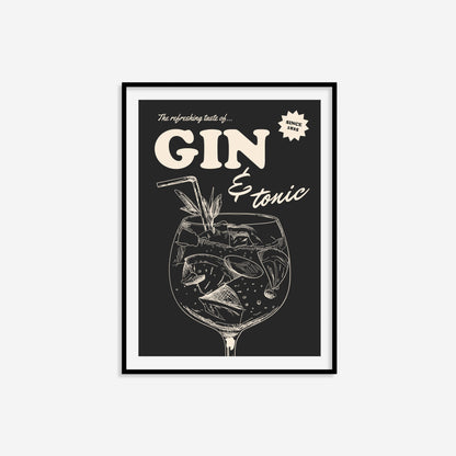 Retro Gin and Tonic Print